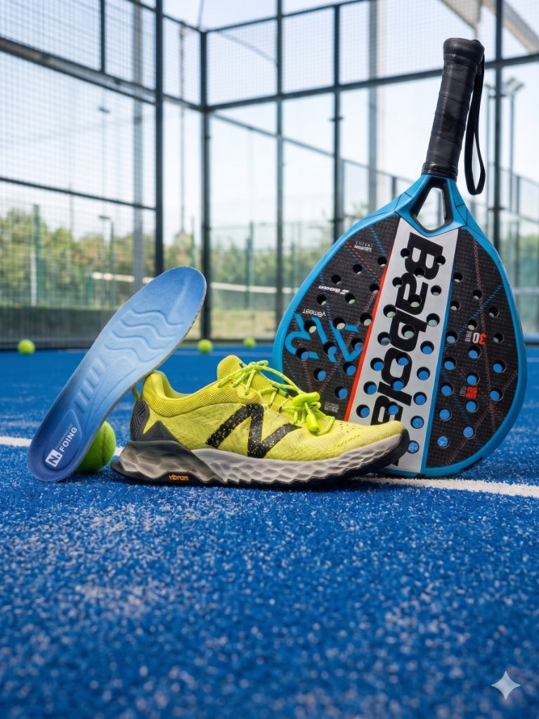 Solette Foot-Easy con racchetta padel Babolat