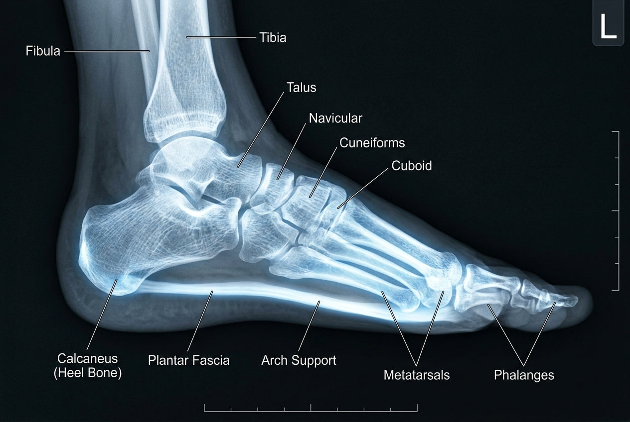 Radiografia anatomia piede - fascite plantare e arco plantare